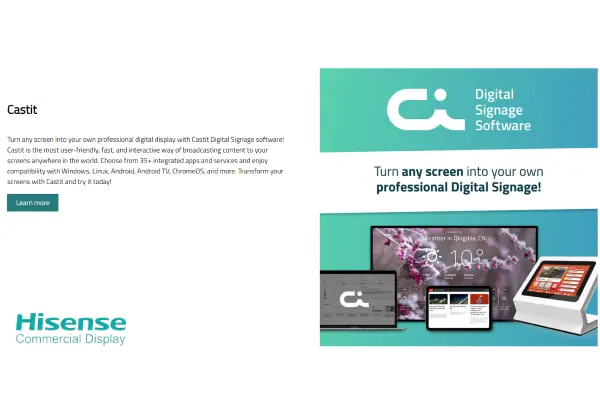digital signage software partner with Hisense
